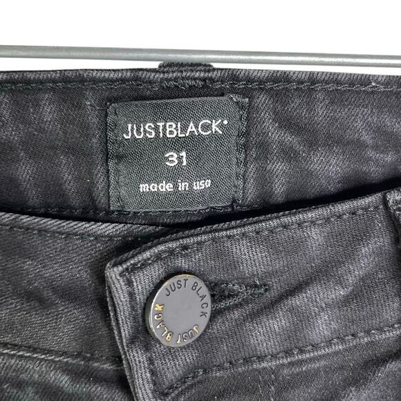 Just Black Skinny Jeans Womens 31 Black Rock 'n' Roll Dark Wash Mid-Rise Classic - Picture 2 of 9